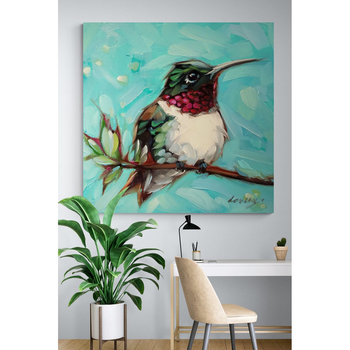 TAYRONA STORE - Cuadro En Lienzo Para Habitaciones Colibri 069 90x90cm