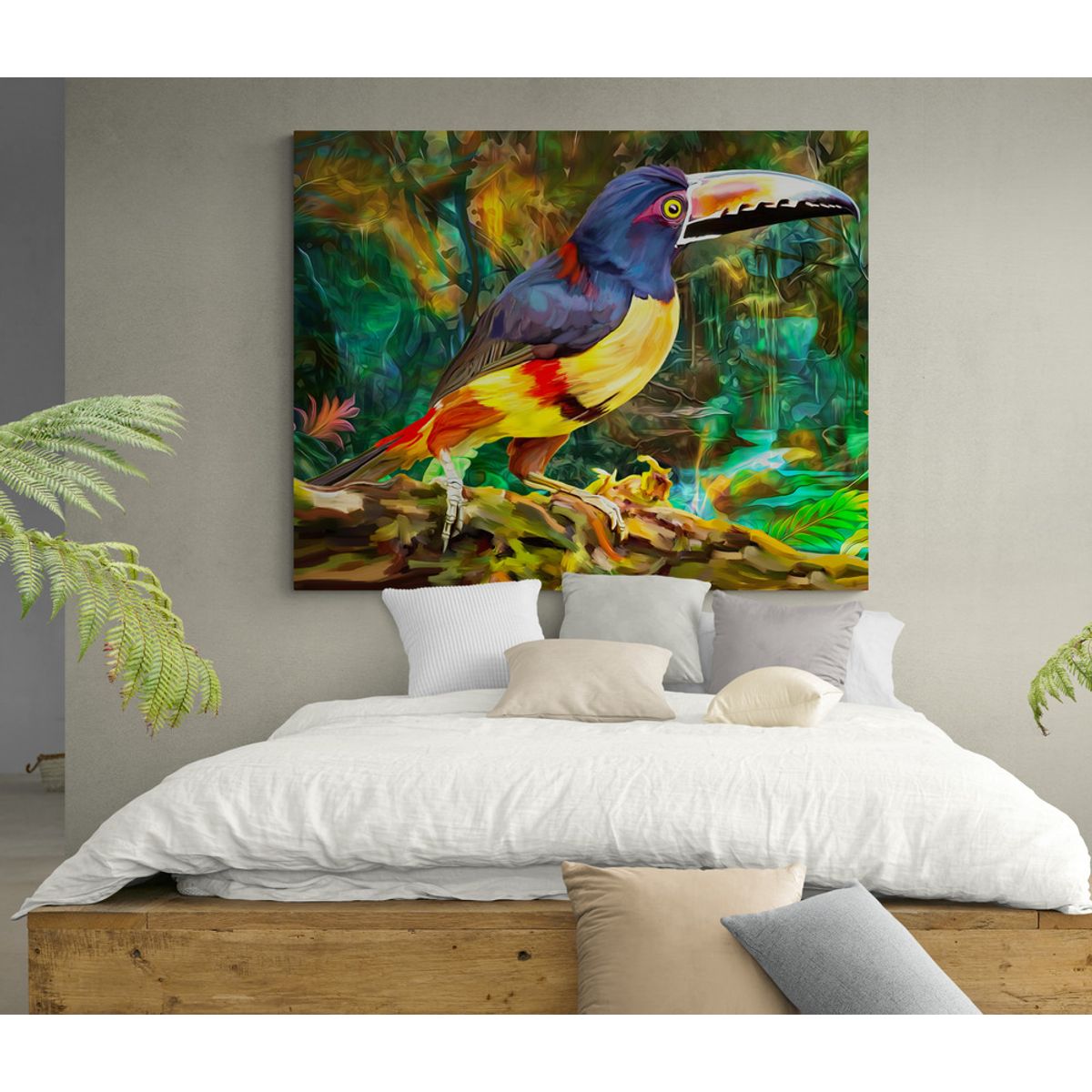 TAYRONA STORE - Cuadro En Lienzo Para Habitaciones Pajaro 093 75x60cm