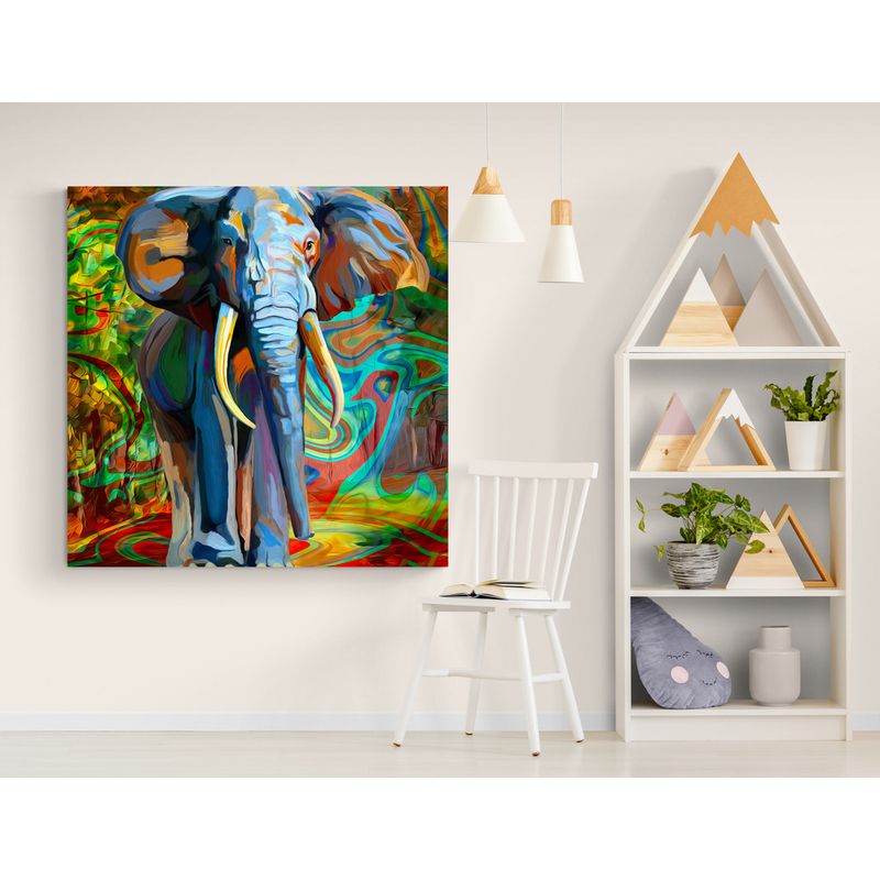 TAYRONA STORE - Cuadro En Lienzo Para Habitaciones Elefante 128 60x60cm