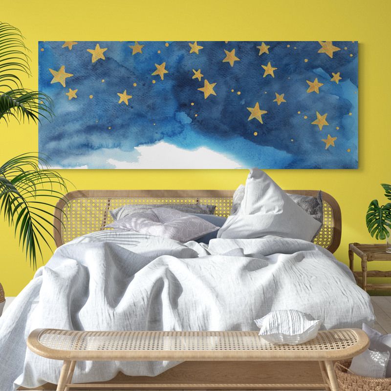 TAYRONA STORE - Cuadro En Lienzo Para Habitaciones Estrellas 003 100x40cm