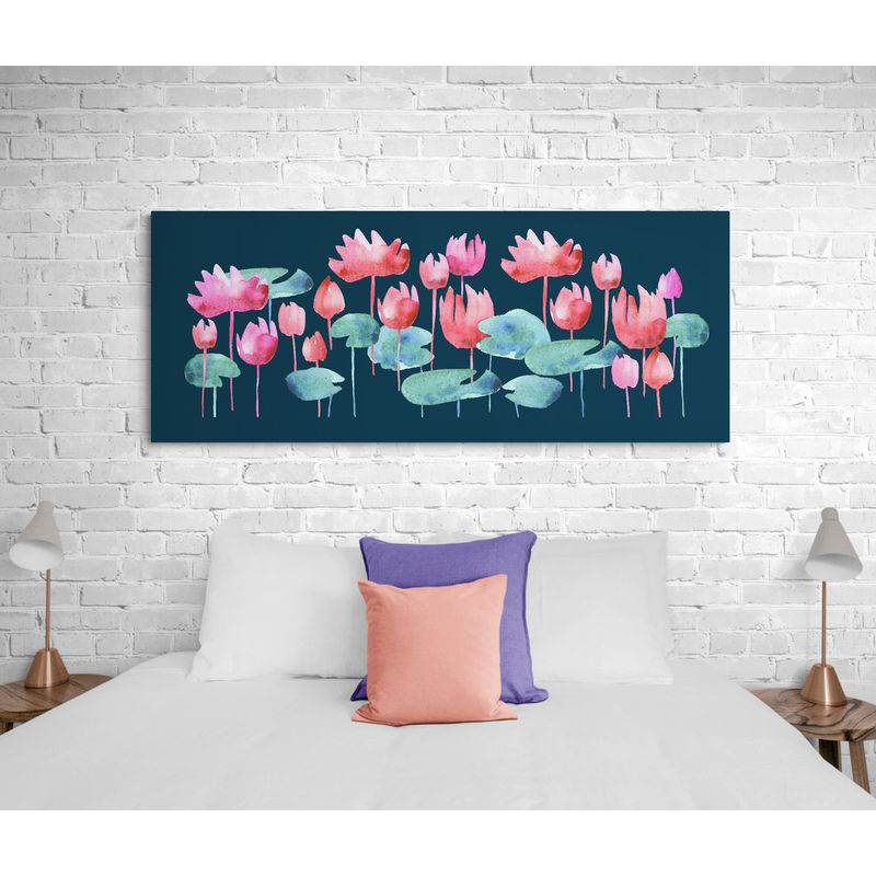 TAYRONA STORE - Cuadro En Lienzo Para Habitaciones Flor De Loto 020 100x40cm
