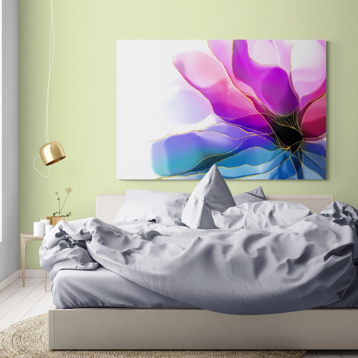 TAYRONA STORE - Cuadro En Lienzo Para Habitaciones Flores 383 100x70cm