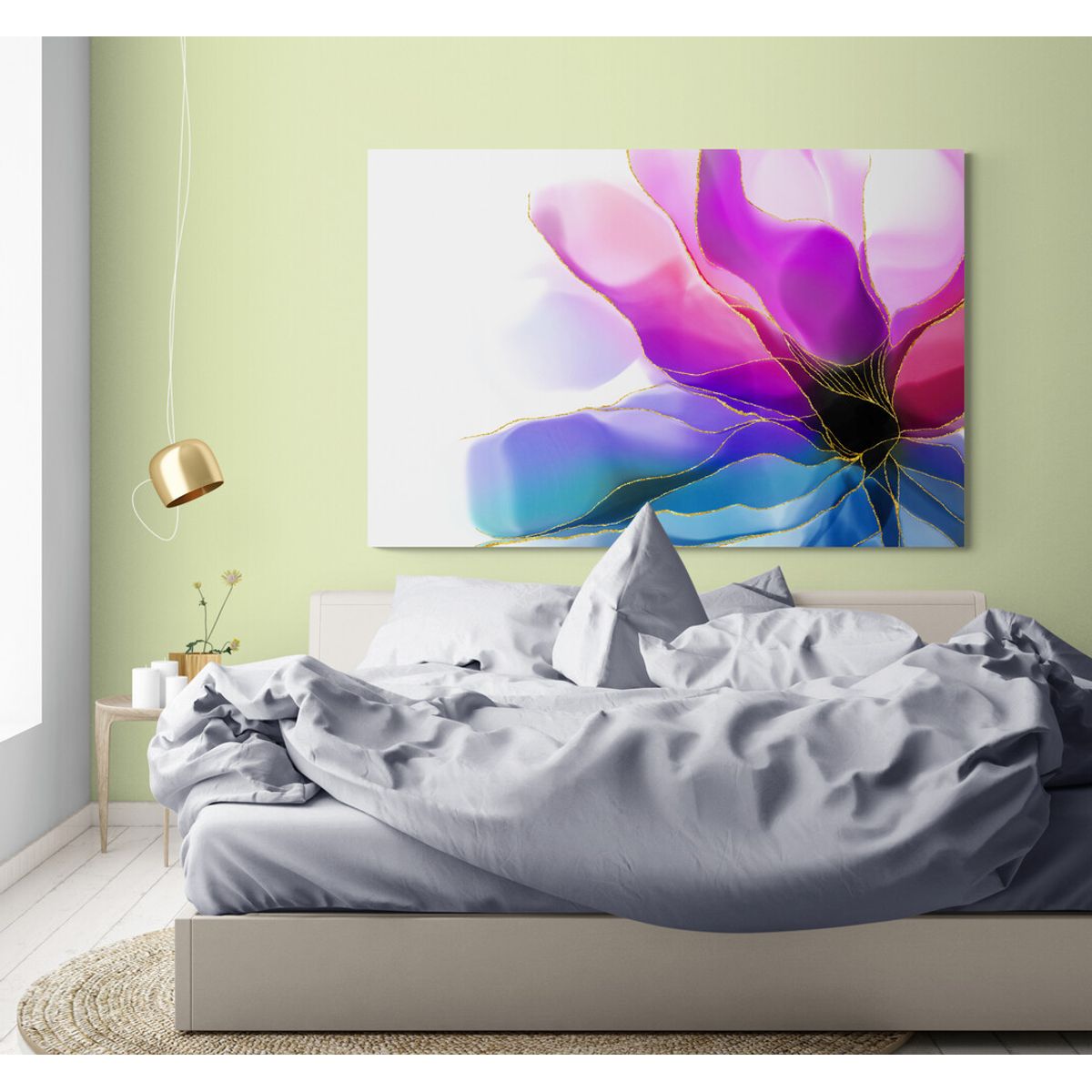 TAYRONA STORE - Cuadro En Lienzo Para Habitaciones Flores 383 100x70cm