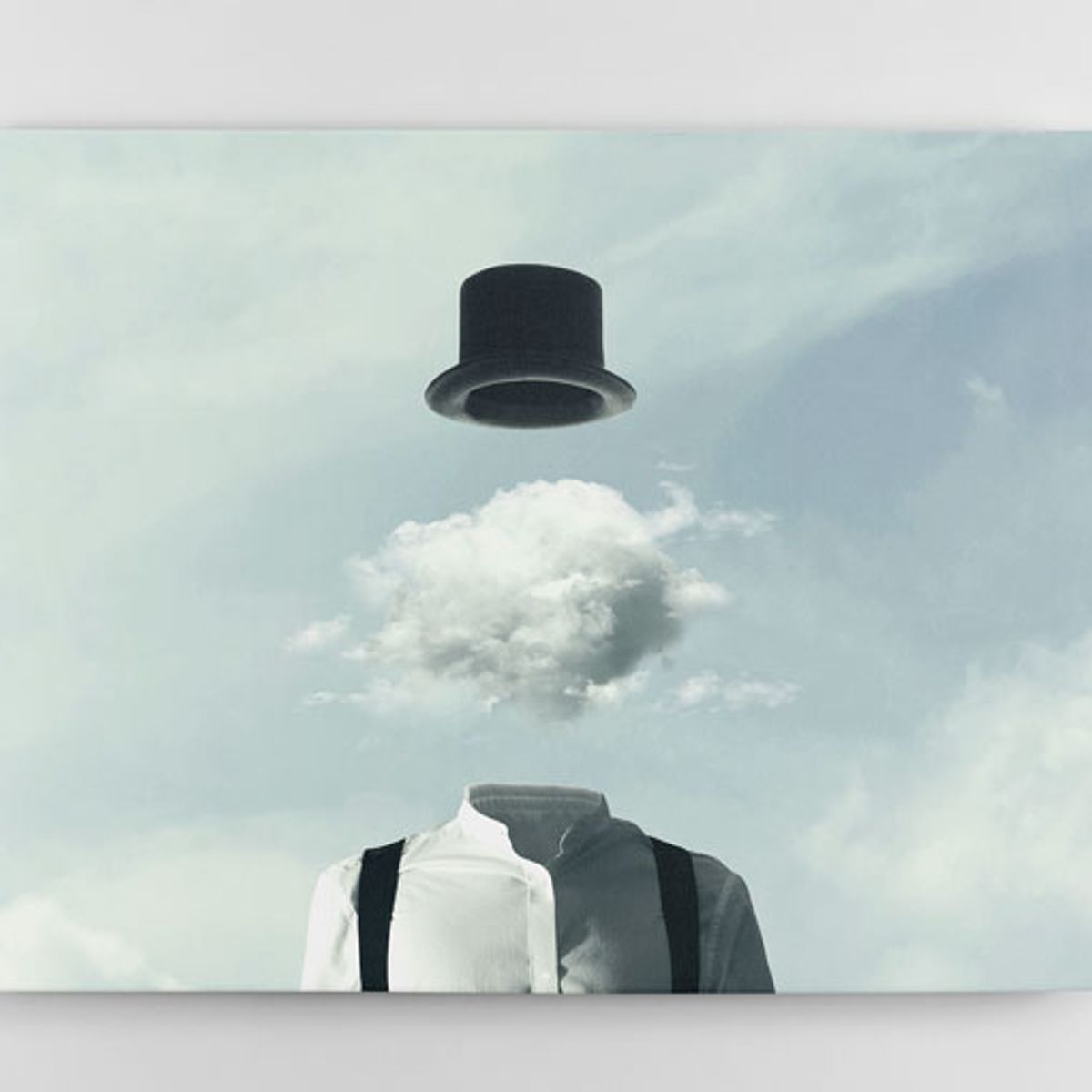 TAYRONA STORE - Cuadro En Lienzo Para Habitaciones Hombre Sombrero Nubes 01 50x40cm