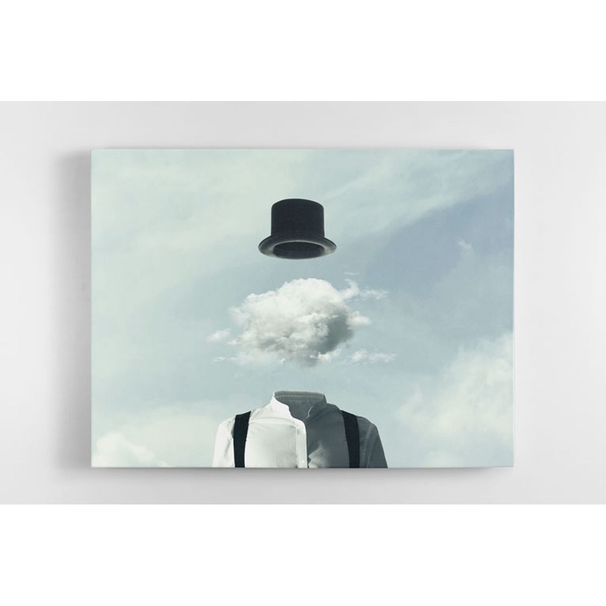 TAYRONA STORE - Cuadro En Lienzo Para Habitaciones Hombre Sombrero Nubes 01 50x40cm