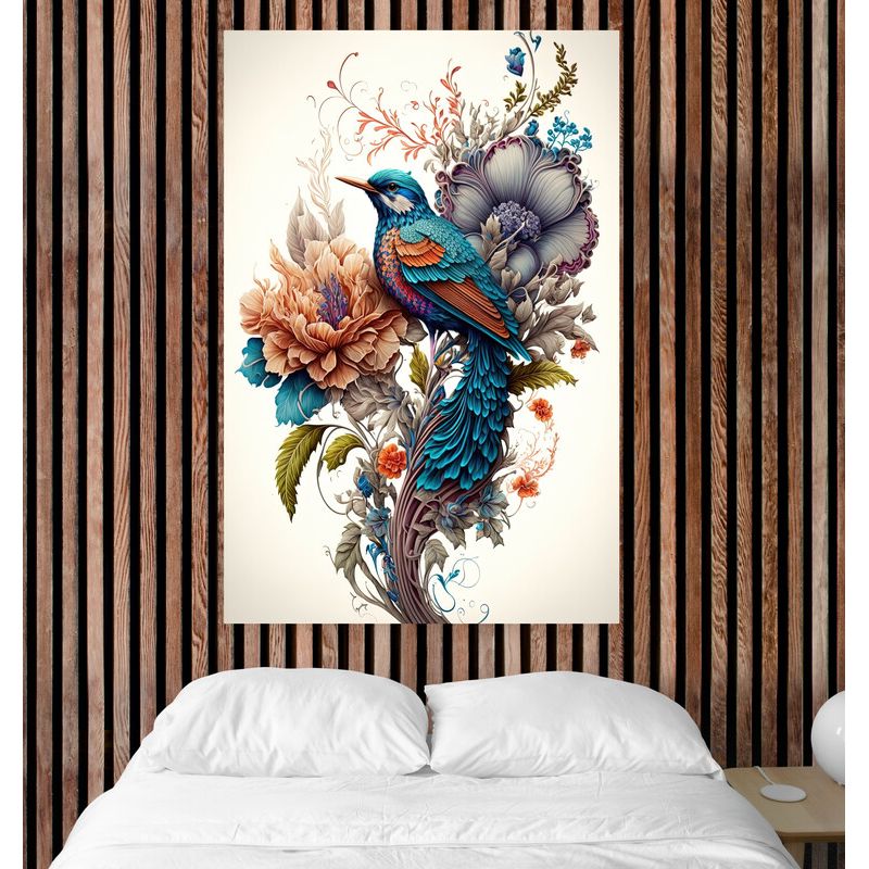 TAYRONA STORE - Cuadro En Lienzo Para Habitaciones Pintura Pajaros 008 80x120cm