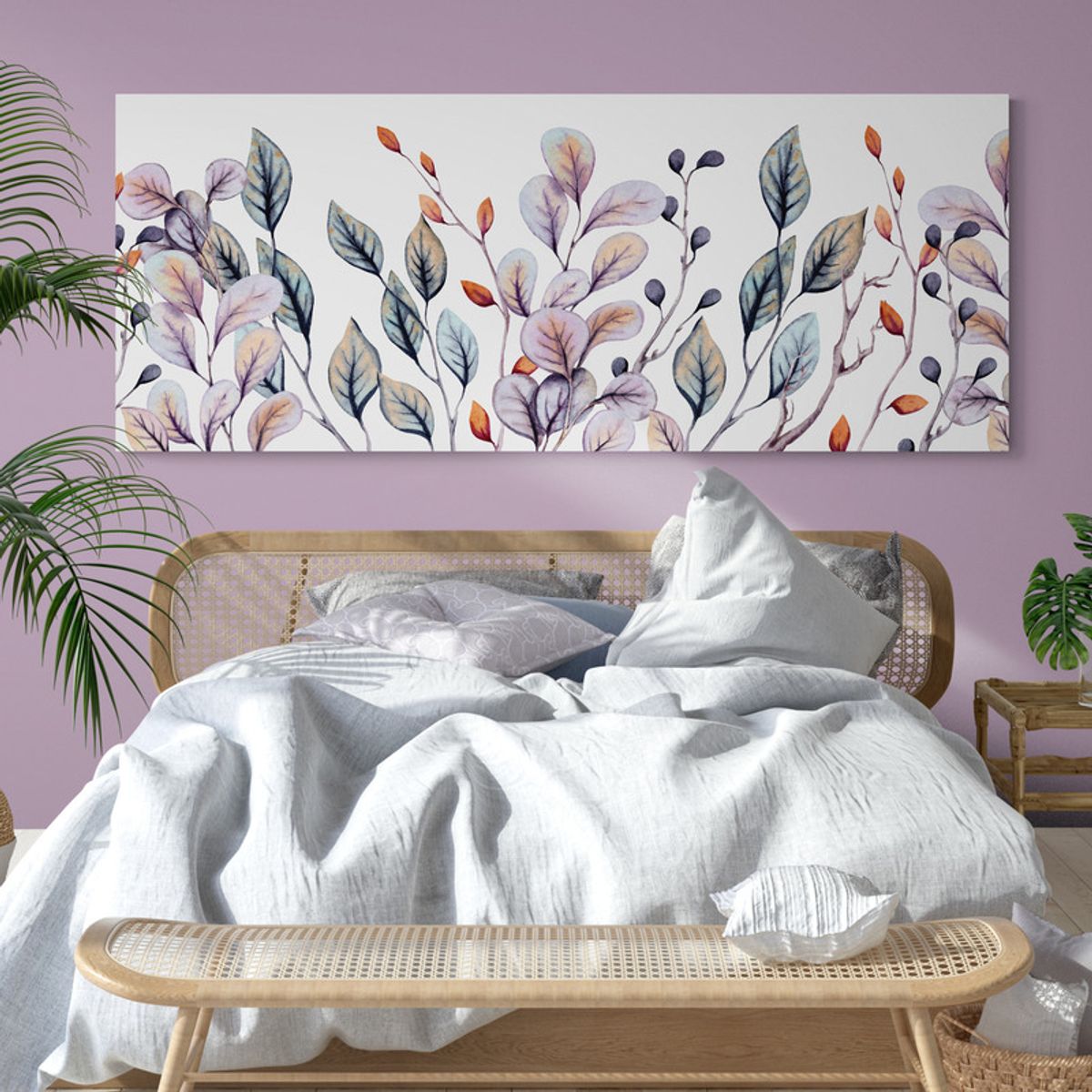 TAYRONA STORE - Cuadro En Lienzo Para Habitaciones Hojas 020 100x40cm