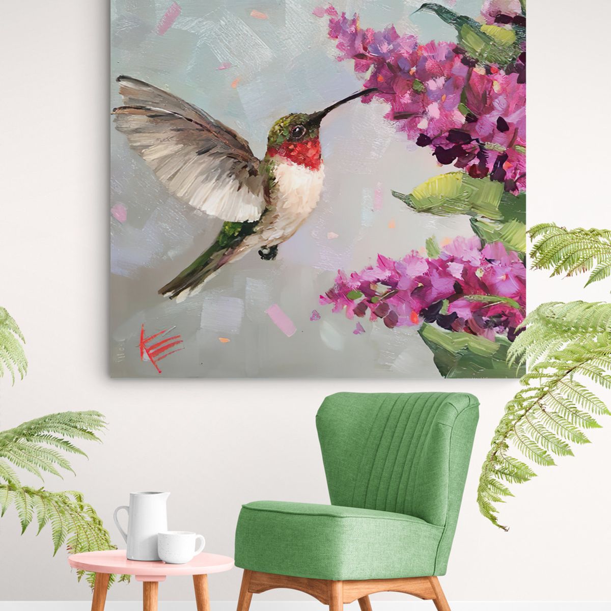 TAYRONA STORE - Cuadro En Lienzo Para Habitaciones Colibri 070 50x50cm
