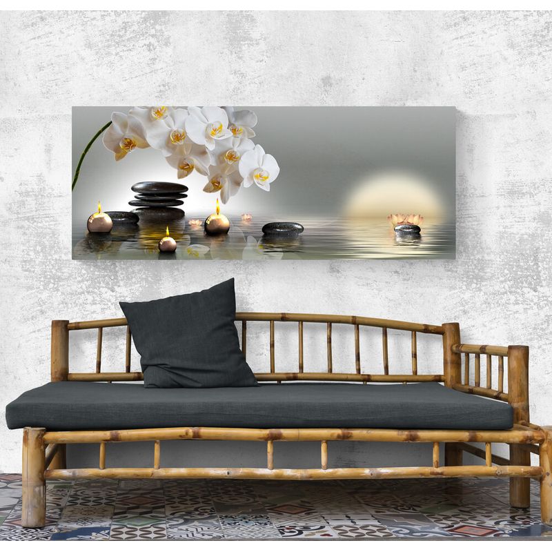 TAYRONA STORE - Cuadro En Lienzo Para Habitaciones Jardin Zen 06 125x50cm
