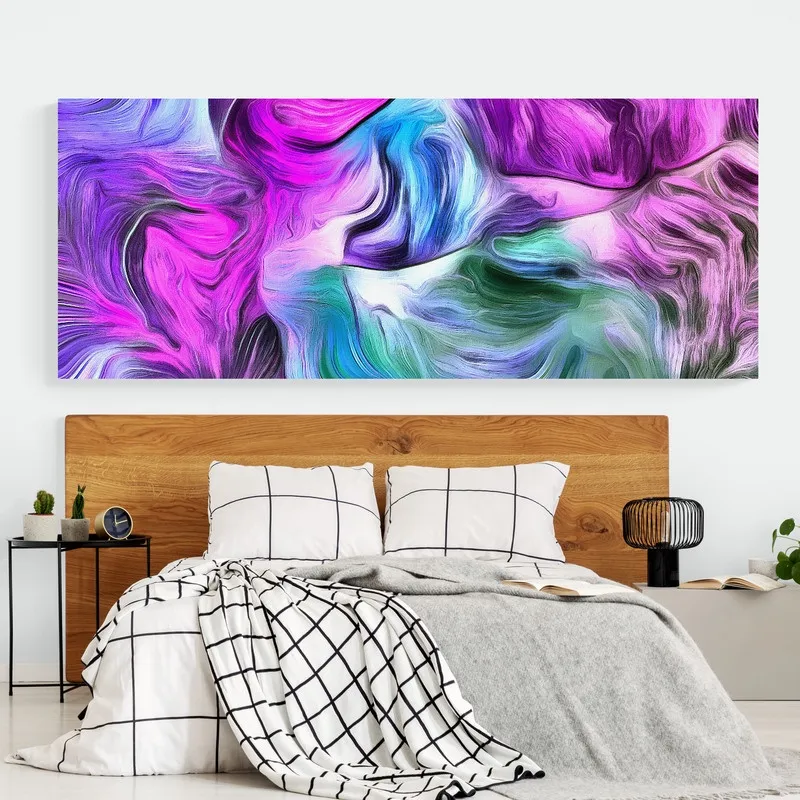 TAYRONA STORE - Cuadro En Lienzo Para Habitaciones Abstracto Colores 285 100x40cm