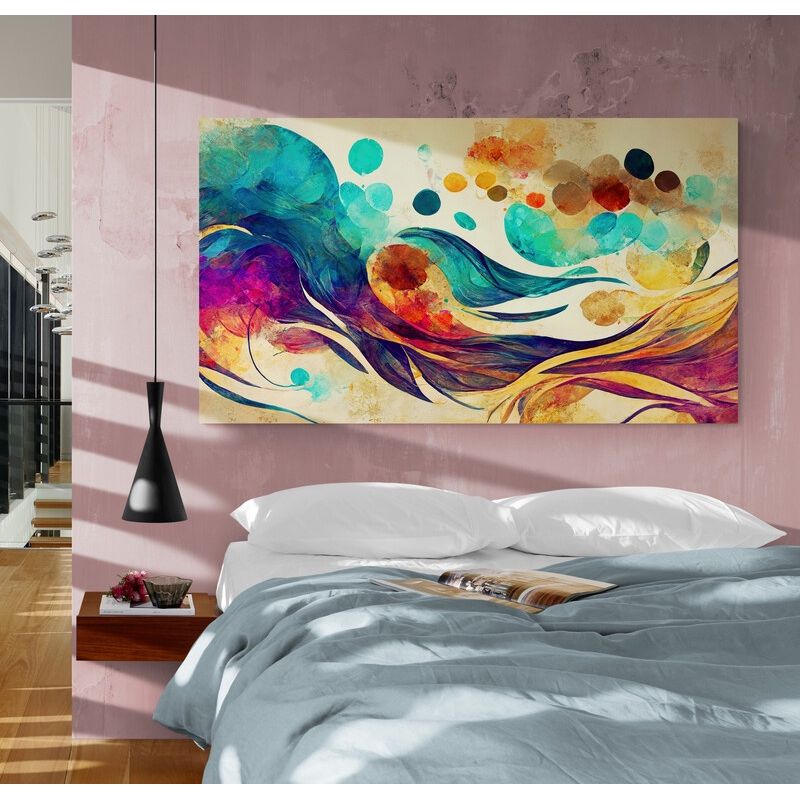 TAYRONA STORE - Cuadro En Lienzo Para Habitaciones Abstracto Colores 243 150x75cm