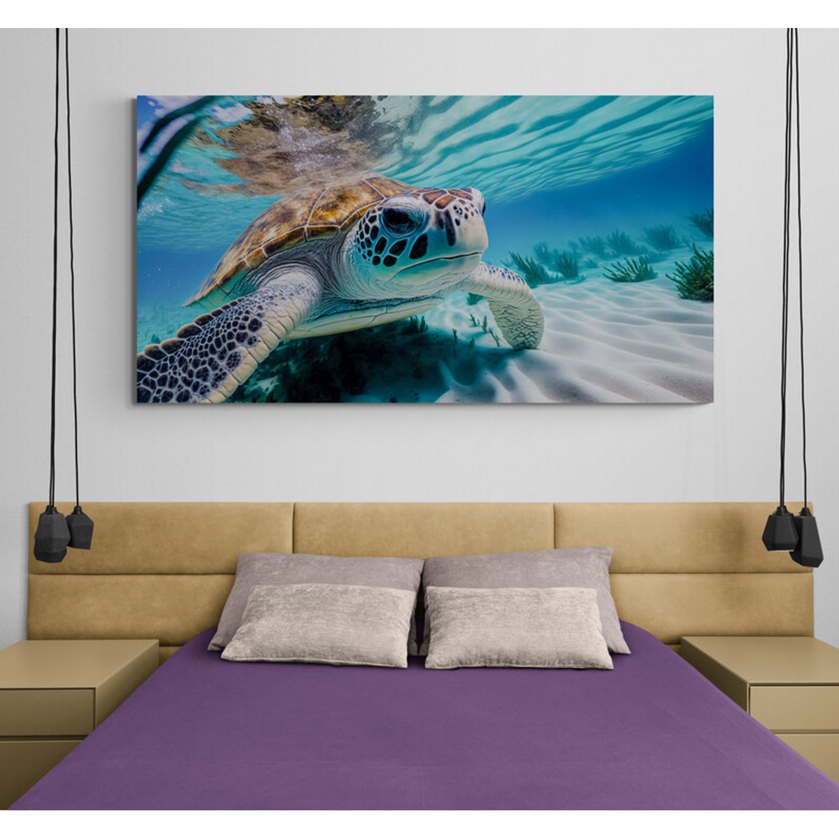 TAYRONA STORE - Cuadro En Lienzo Para Habitaciones Tortugas 040 110x60cm