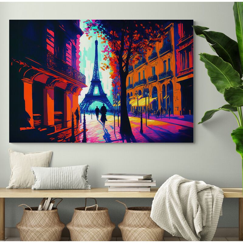 TAYRONA STORE - Cuadro En Lienzo Para Habitaciones Paris Pintura Ciudad 211 70x50cm
