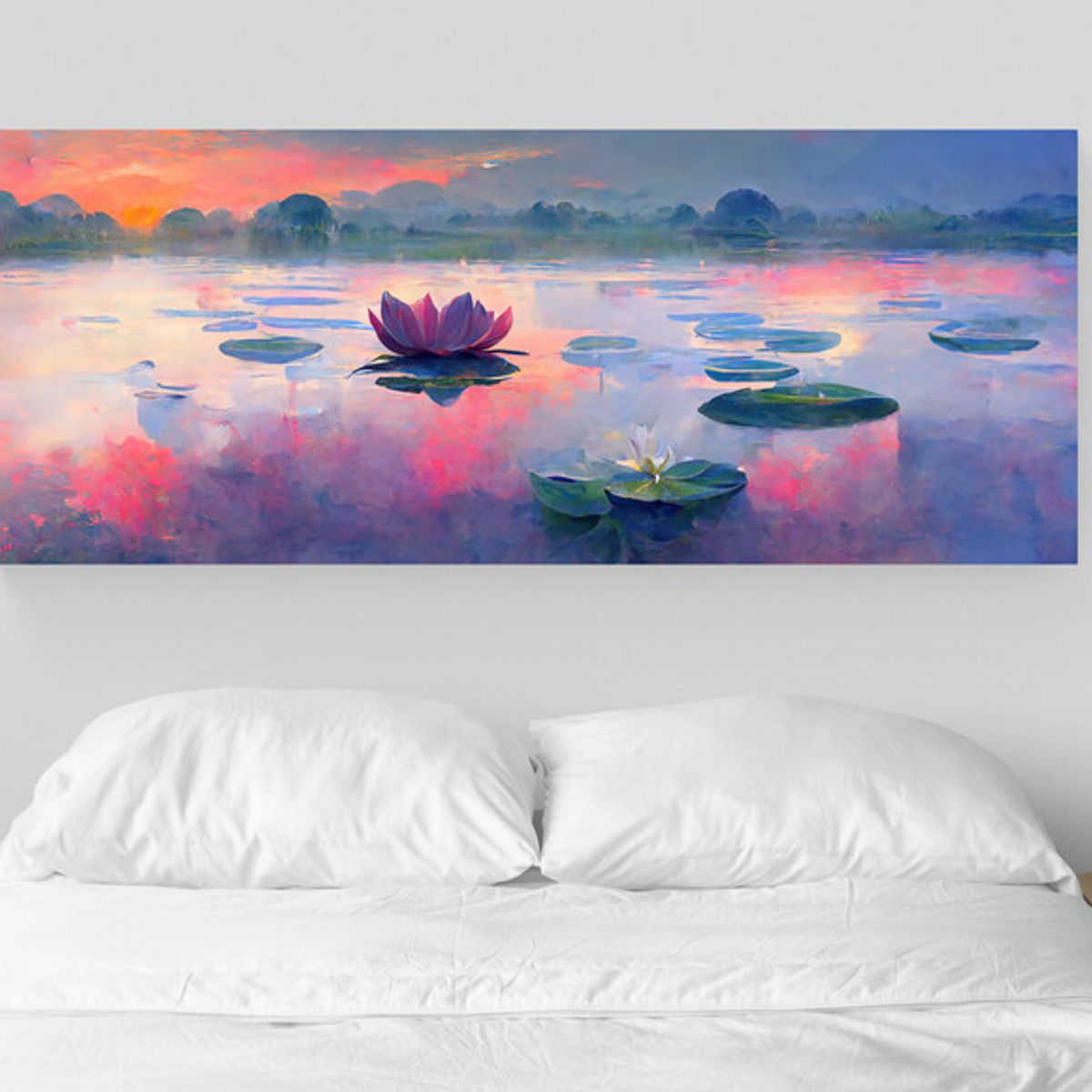 TAYRONA STORE - Cuadro En Lienzo Para Habitaciones Flor De Loto 059 100x40cm.