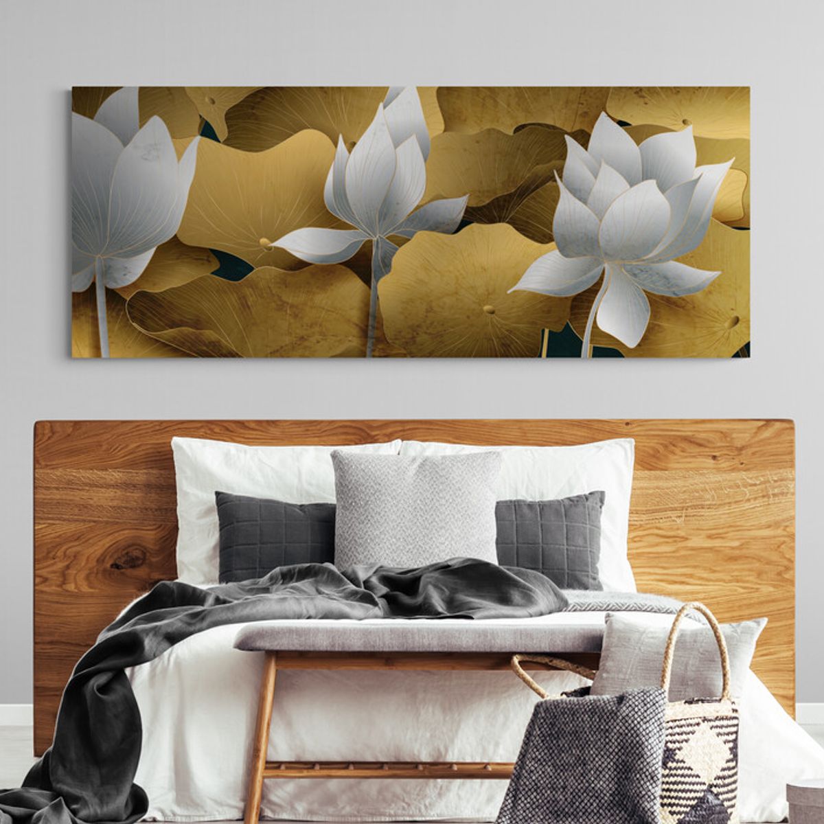 TAYRONA STORE - Cuadro En Lienzo Para Habitaciones Flores 485 125x50cm