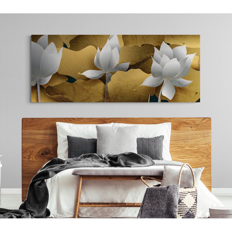TAYRONA STORE - Cuadro En Lienzo Para Habitaciones Flores 485 125x50cm