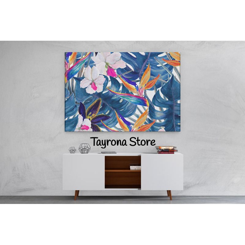 TAYRONA STORE - Cuadro En Lienzo Para Habitaciones Flores 128 150x100cm