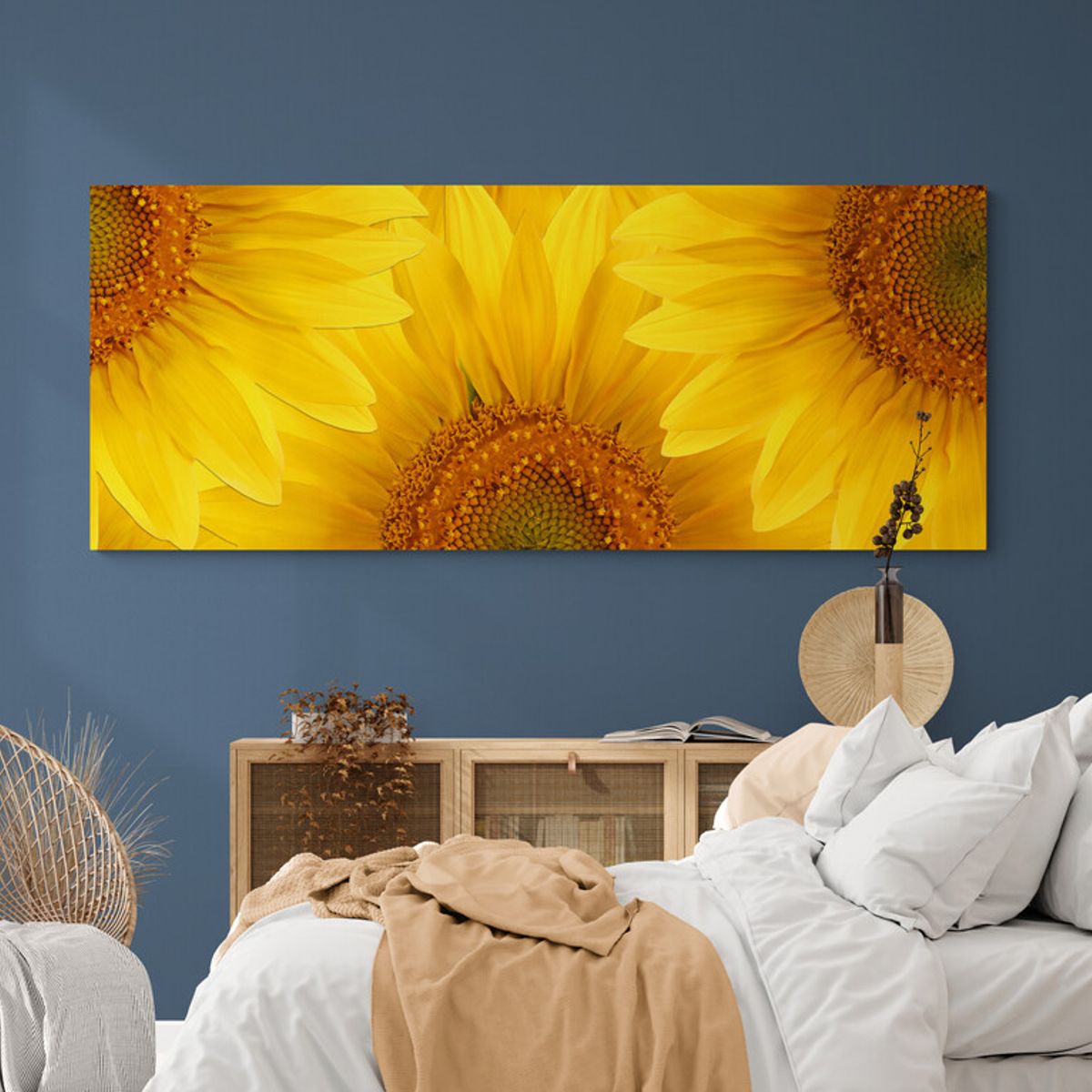 TAYRONA STORE - Cuadro En Lienzo Para Habitaciones Girasoles 009 175x70cm