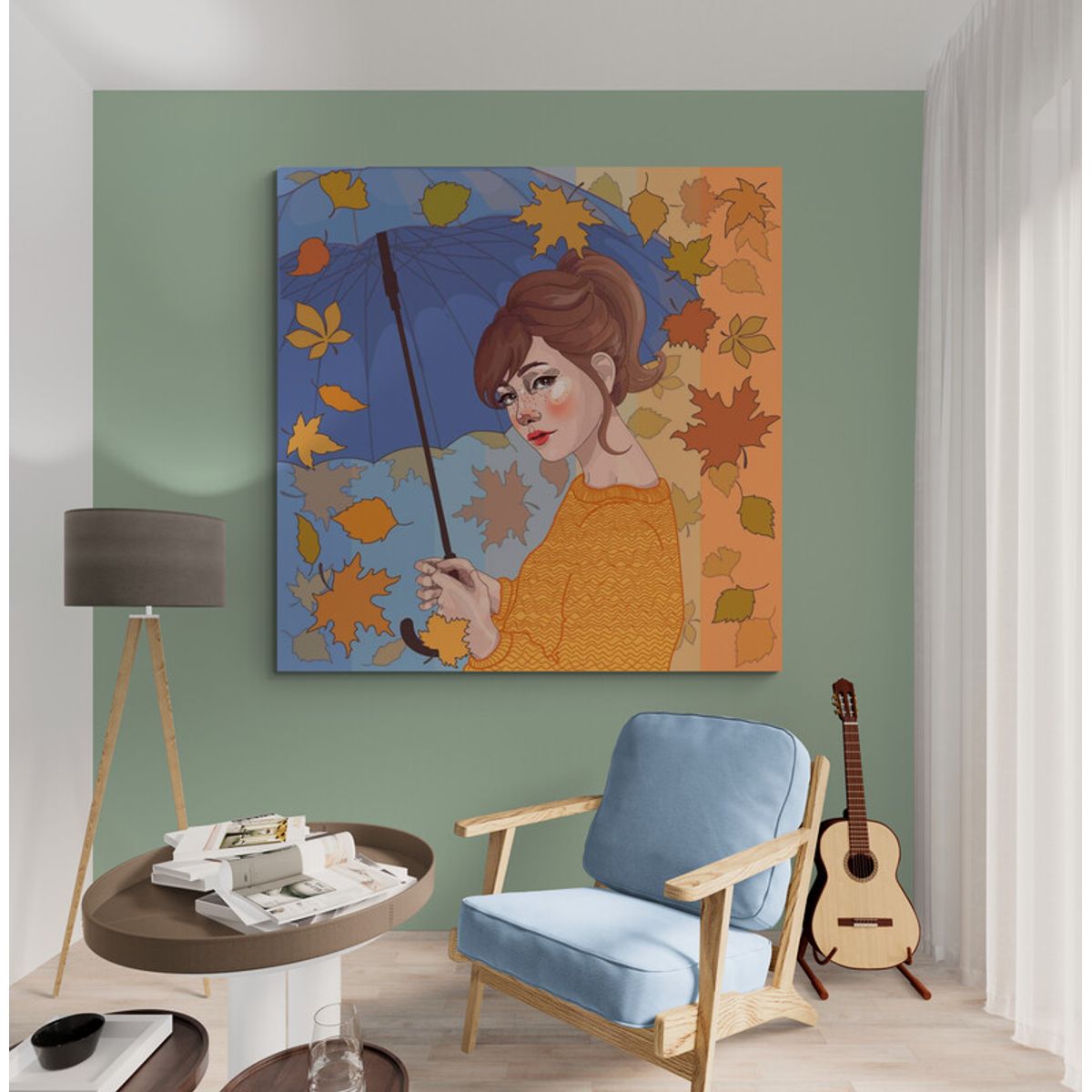 TAYRONA STORE - Cuadro En Lienzo Para Habitaciones Pintura Mujer 156 60x60cm