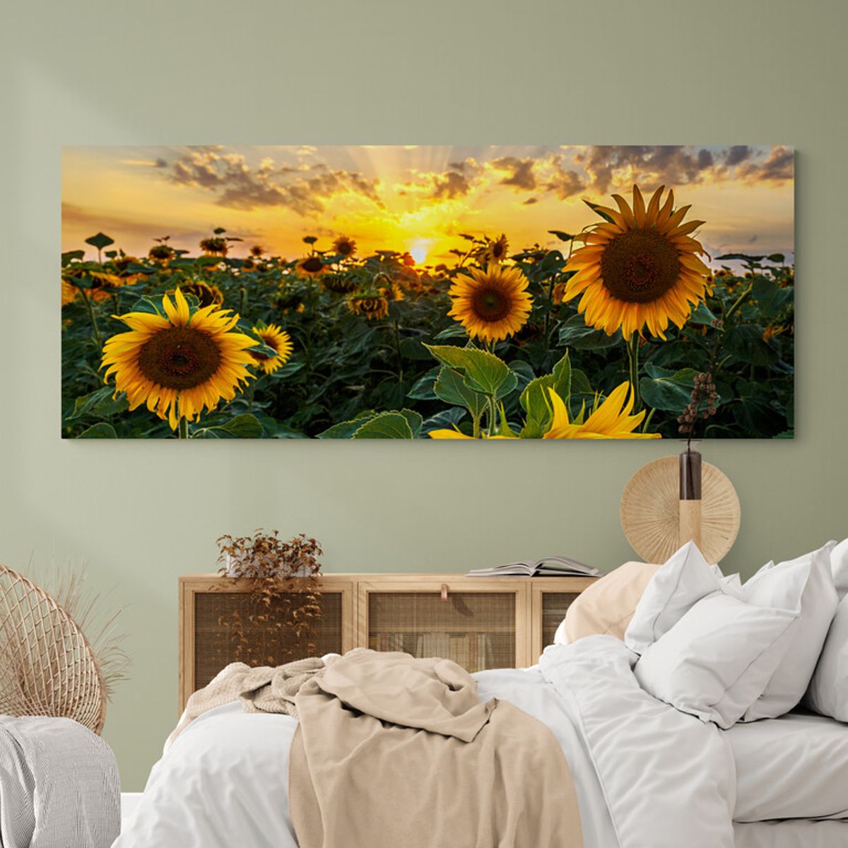 TAYRONA STORE - Cuadro En Lienzo Para Habitaciones Girasoles 011 150x60cm