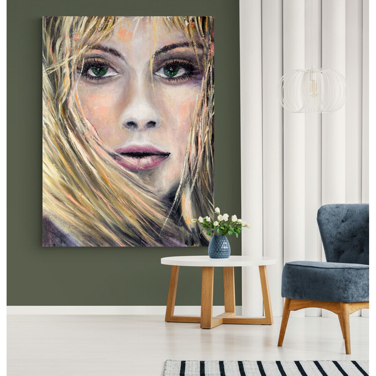 TAYRONA STORE - Cuadro En Lienzo Para Habitaciones Pintura Mujer 184 30x40cm