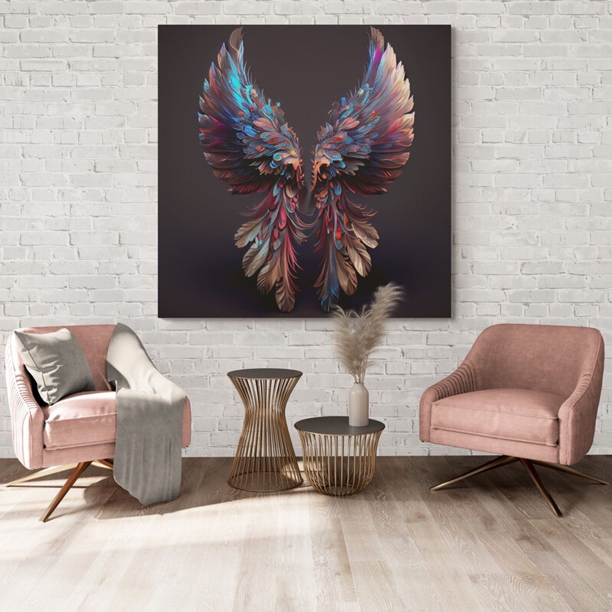 TAYRONA STORE - Cuadro En Lienzo Para Habitaciones Alas 032 60x60cm