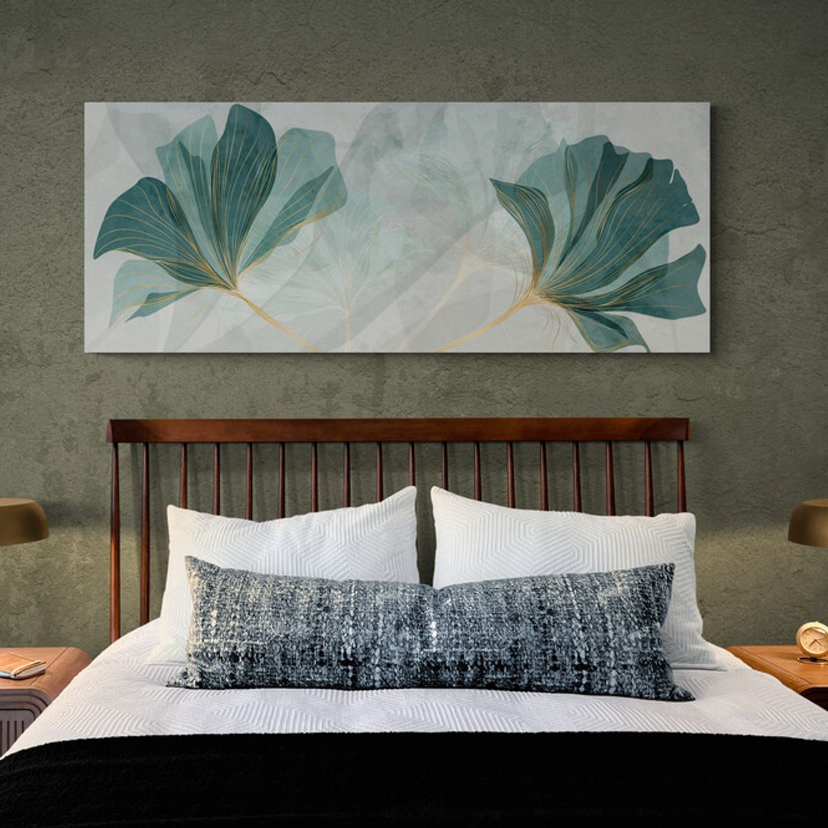 TAYRONA STORE - Cuadro En Lienzo Para Habitaciones Hojas 161 100x40cm