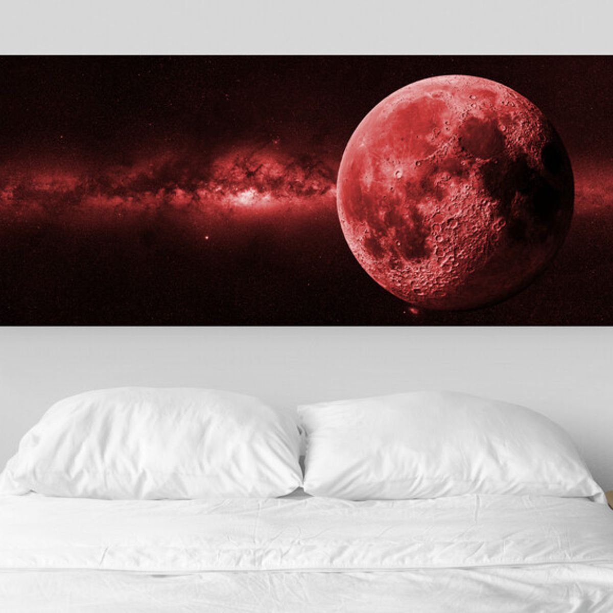 TAYRONA STORE - Cuadro En Lienzo Para Habitaciones Luna Roja 023 125x50cm