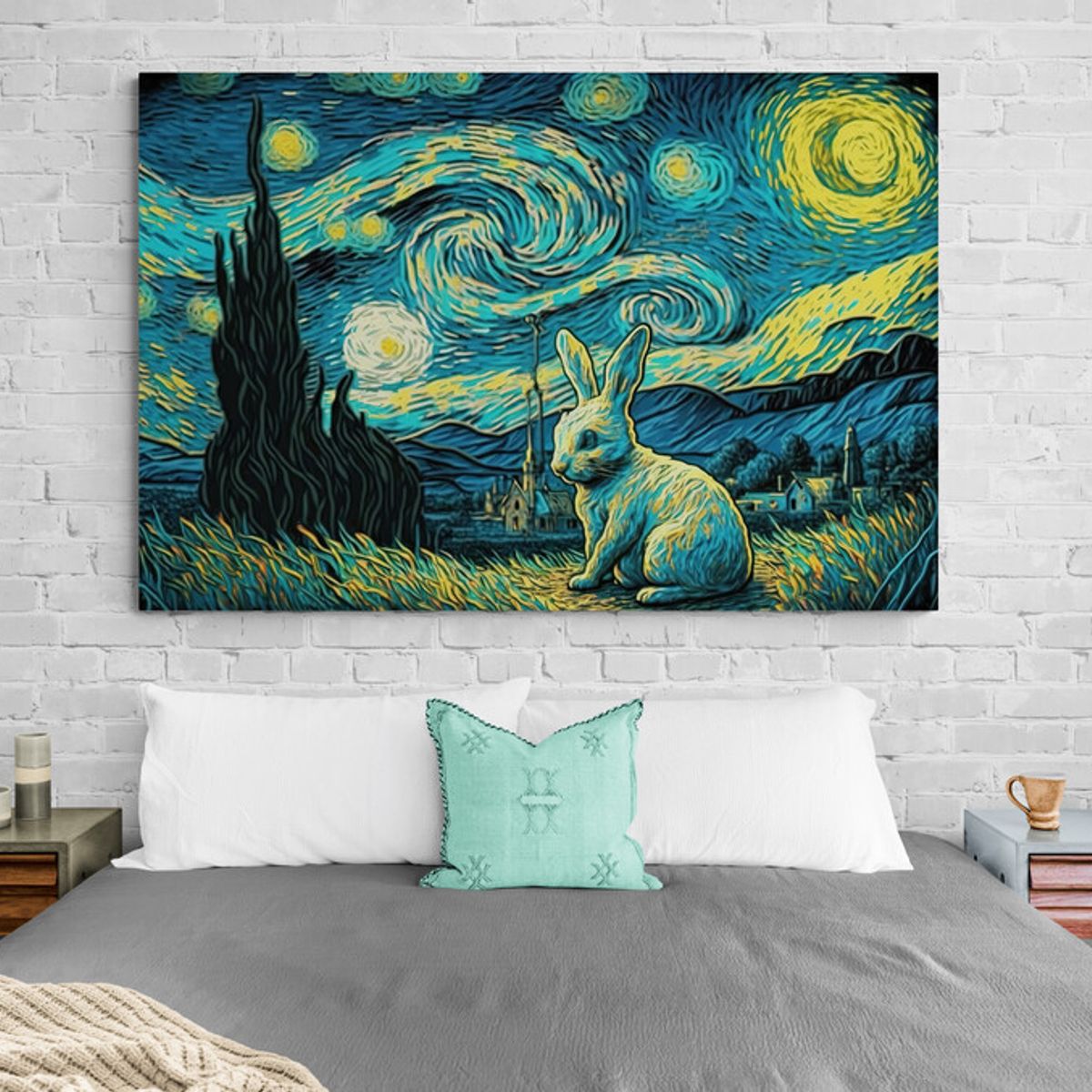 TAYRONA STORE - Cuadro Lienzo Para Habitaciones Noche Estrellada 024 120x80cm