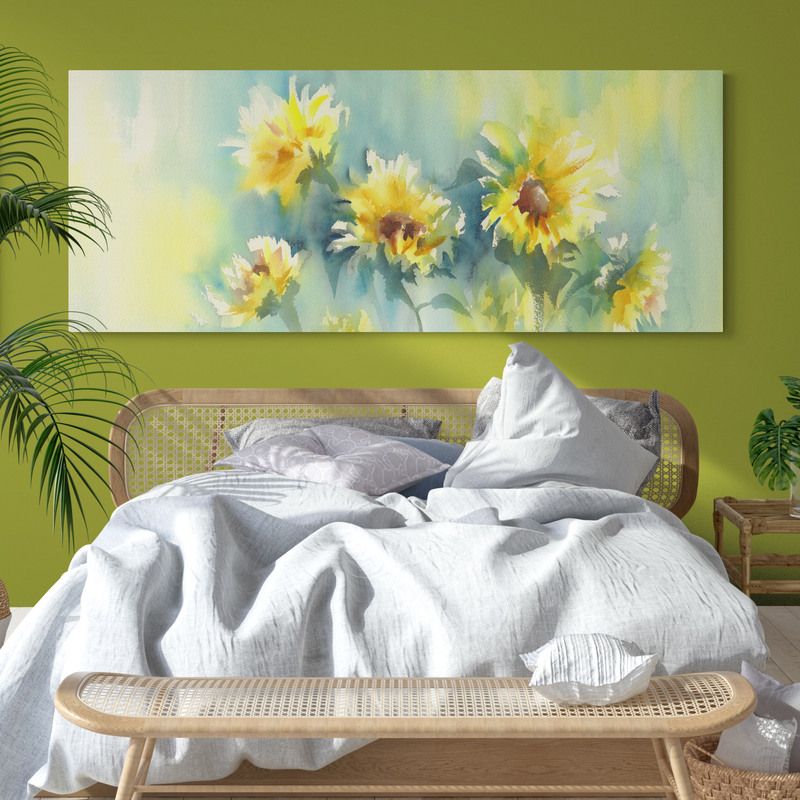 TAYRONA STORE - Cuadro En Lienzo Para Habitaciones Pintura Flores 319 150x60cm