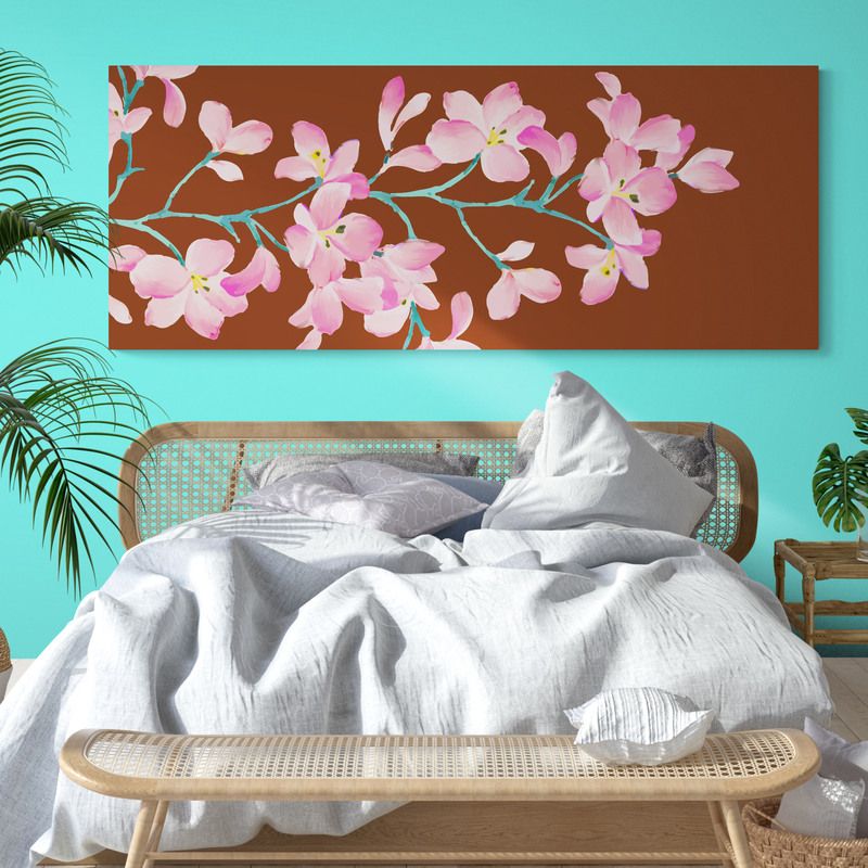 TAYRONA STORE - Cuadro En Lienzo Para Habitaciones Pintura Flores 327 175x70cm