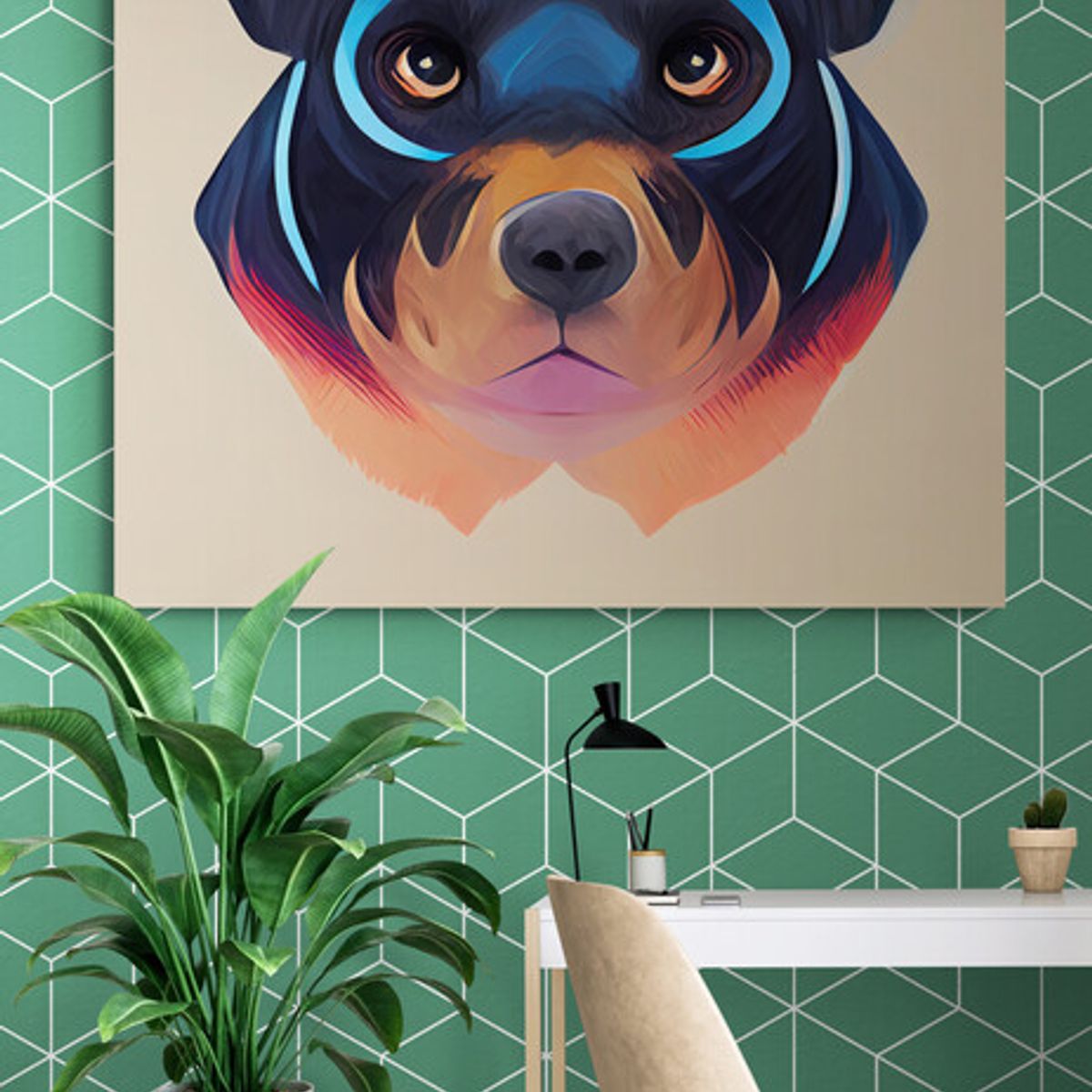 TAYRONA STORE - Cuadro En Lienzo Para Habitaciones Perro 152 50x50cm