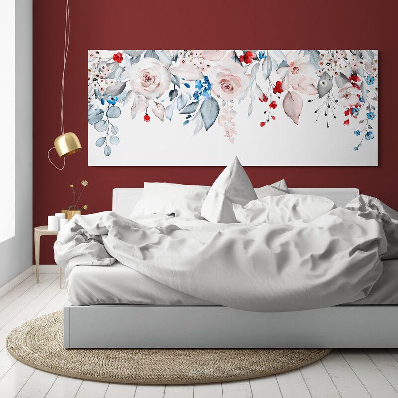 TAYRONA STORE - Cuadro En Lienzo Para Habitaciones Pintura Flores 364 100x40cm
