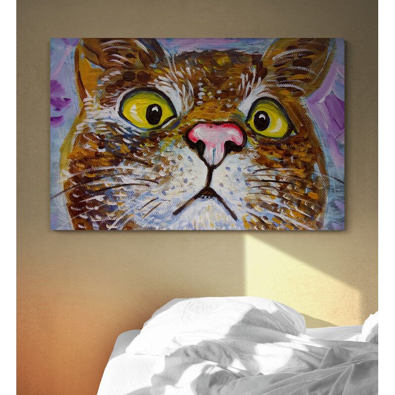 TAYRONA STORE - Cuadro En Lienzo Para Habitaciones Pintura Gatos 194 100x70cm