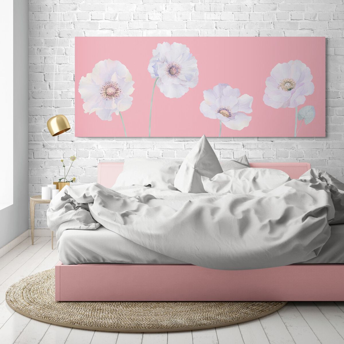 TAYRONA STORE - Cuadro En Lienzo Para Habitaciones Pintra Flores 382 100x40cm