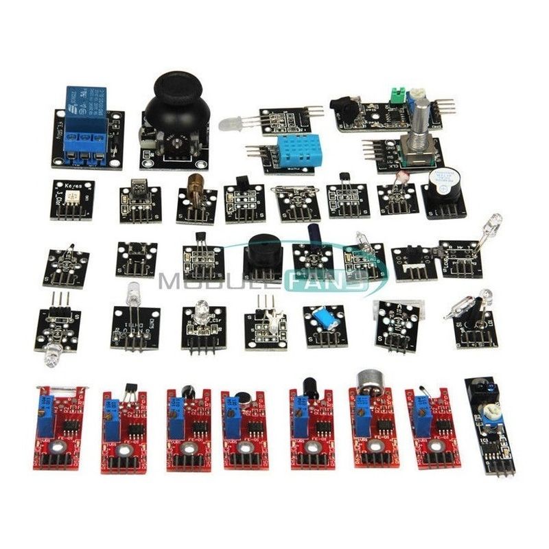 GENERICO - Kit Lote 37 Sensores Para Arduino Iniciación Aprendizaje