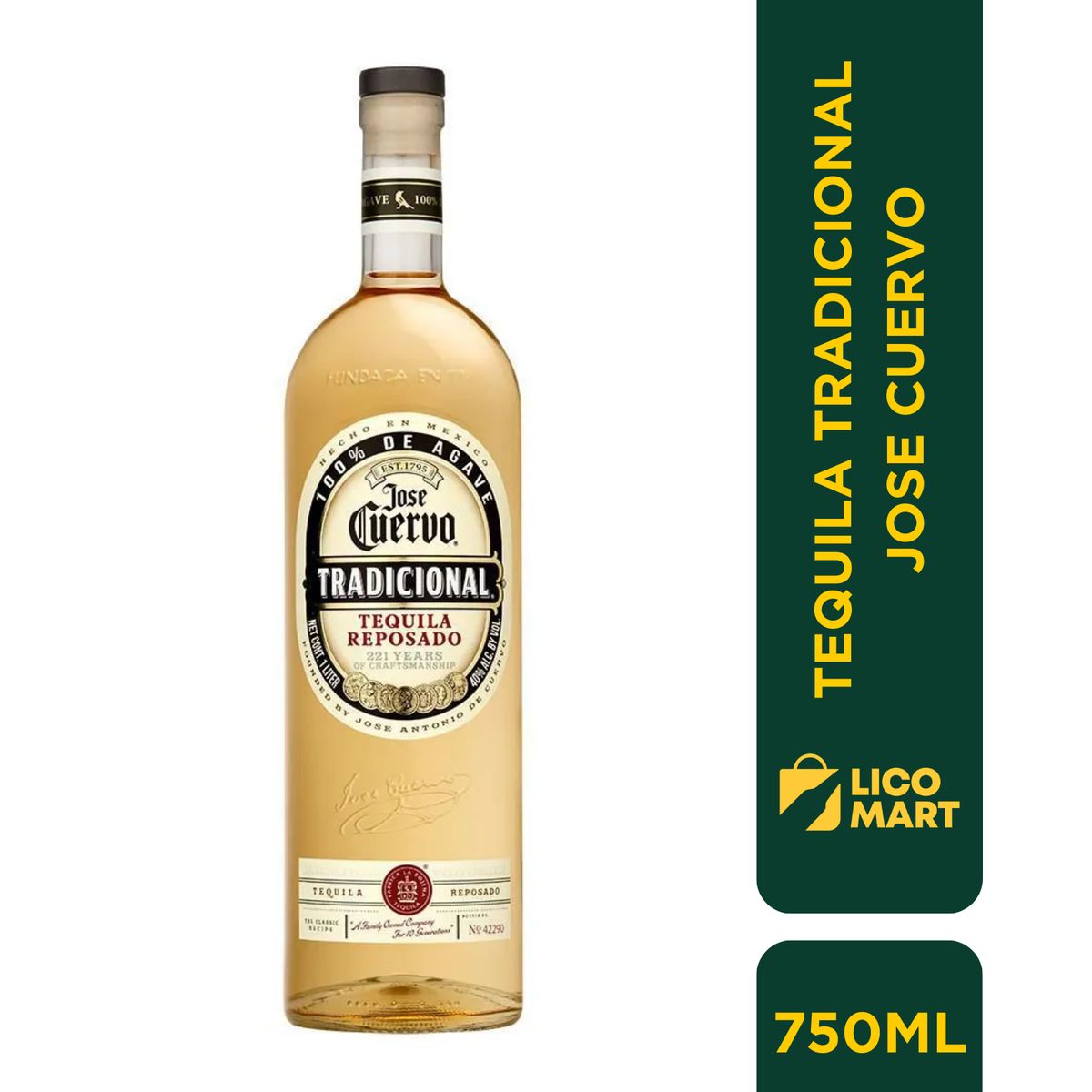 JOSE CUERVO - TEQUILA JOSE CUERVO TRADICIONAL 100% AGAVE 750 ML