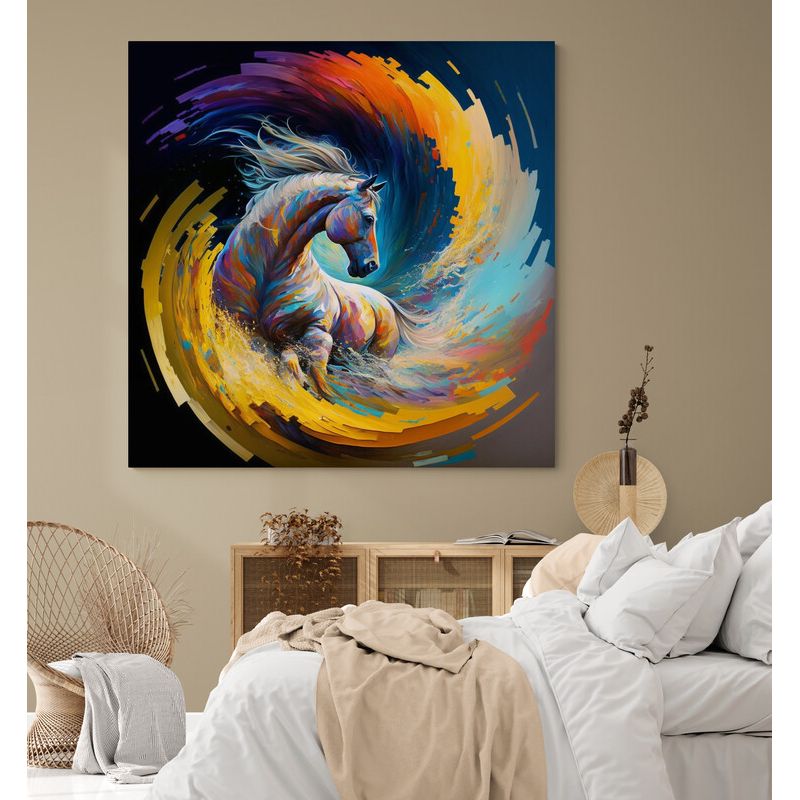 TAYRONA STORE - Cuadro En Lienzo Para Habitaciones Caballos 215 60x60cm