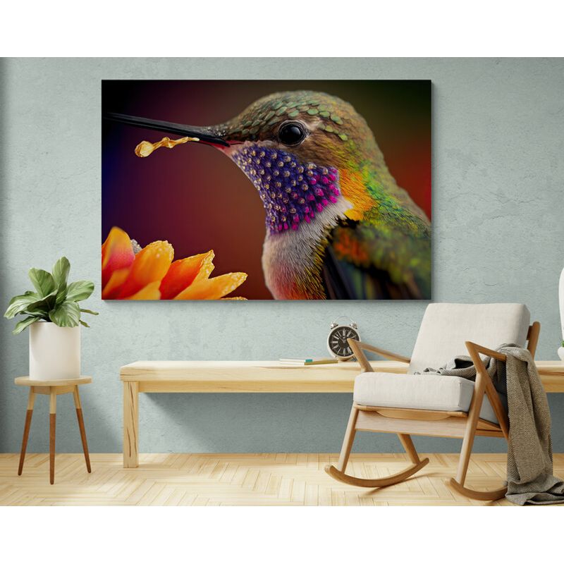TAYRONA STORE - Cuadro En Lienzo Para Habitaciones Colibri 129 100x70cm