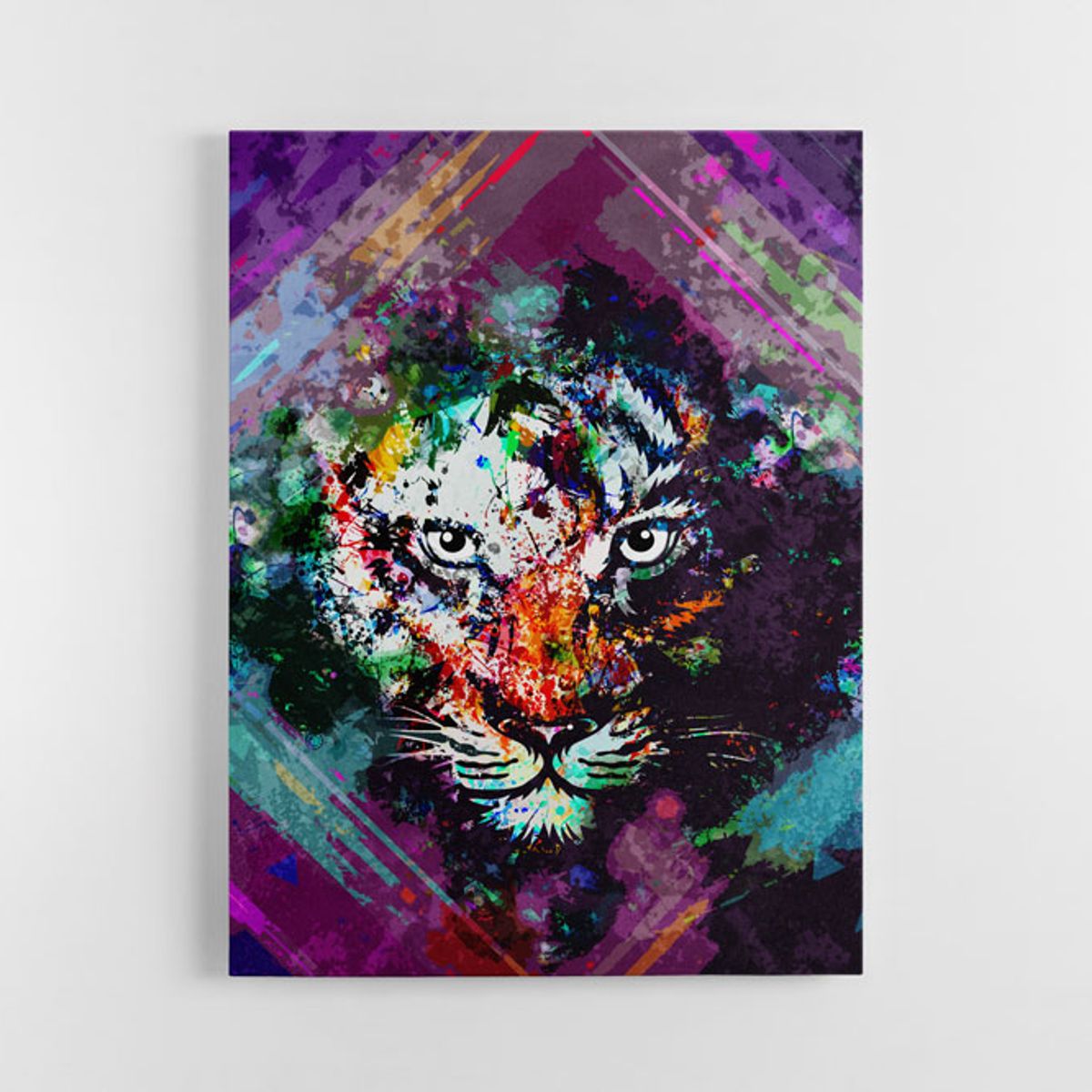 TAYRONA STORE - Cuadro En Lienzo Para Habitaciones Tigre Colores 02 100x135cm