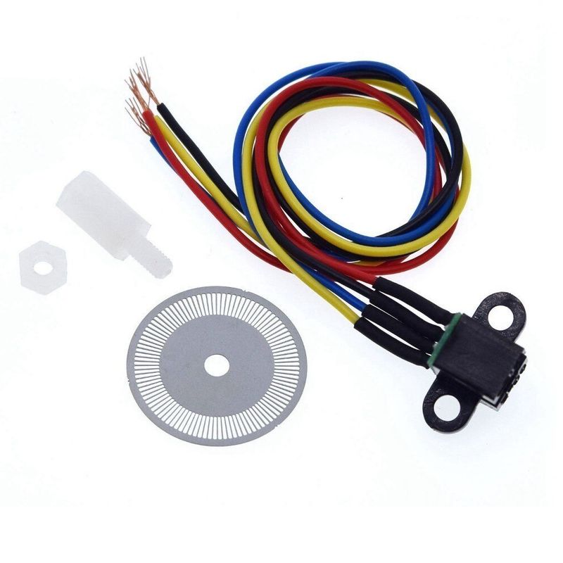 GENERICO - Sensor Velocidad Encoder + Rueda Metálica 100ppr Arduino