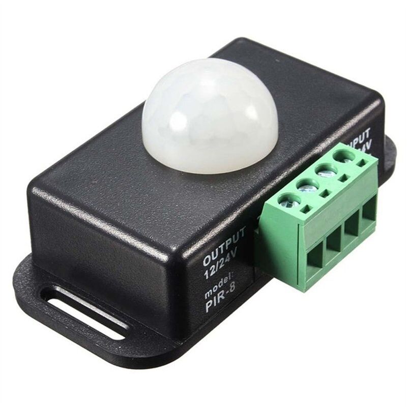 GENERICO - Sensor movimiento PIR-8 luz infrarrojo IR 12V 24V 6A Arduino