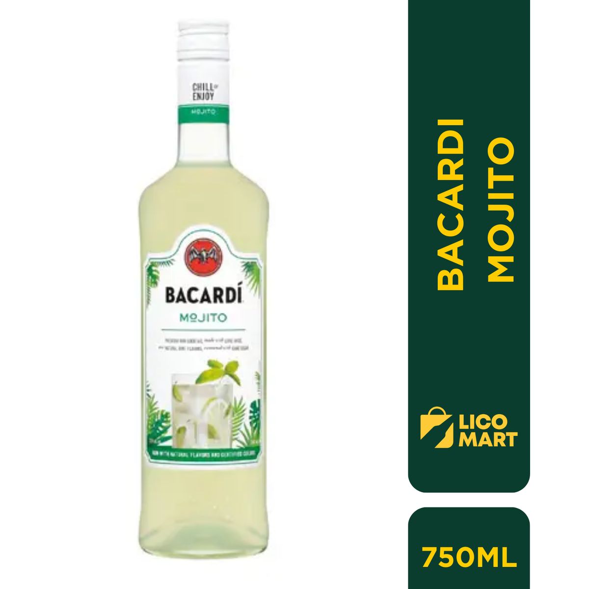 BACARDI - COCTEL DE RON BACARDÍ MOJITO 750 ML
