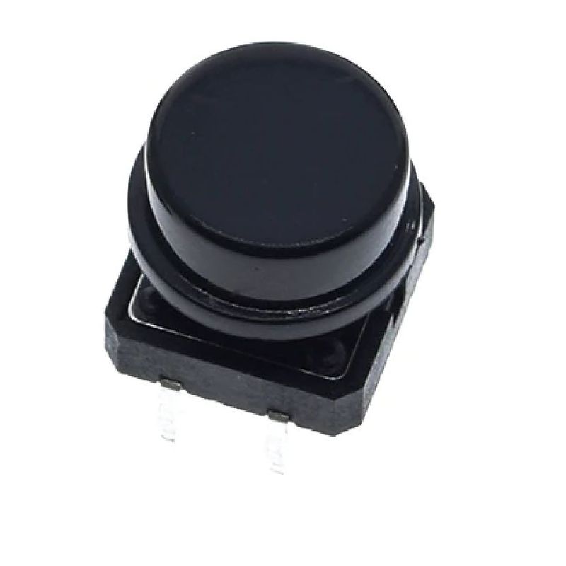 GENERICO - Pulsador 12x12x7mm On Off 6a 4 Pines Con Perilla Color NEGRO