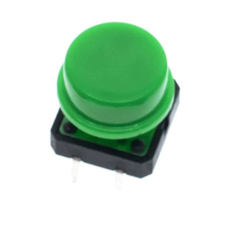 GENERICO - Pulsador 12x12x7mm On Off 6a 4 Pines Con Perilla Color VERDE