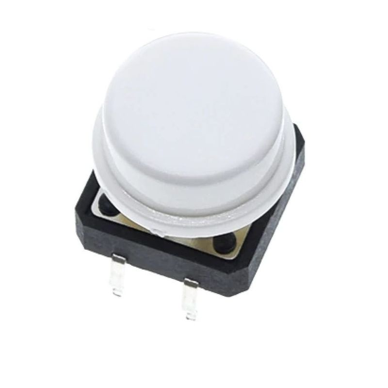GENERICO - Pulsador 12x12x7mm On Off 6a 4 Pines Con Perilla Color BLANCO