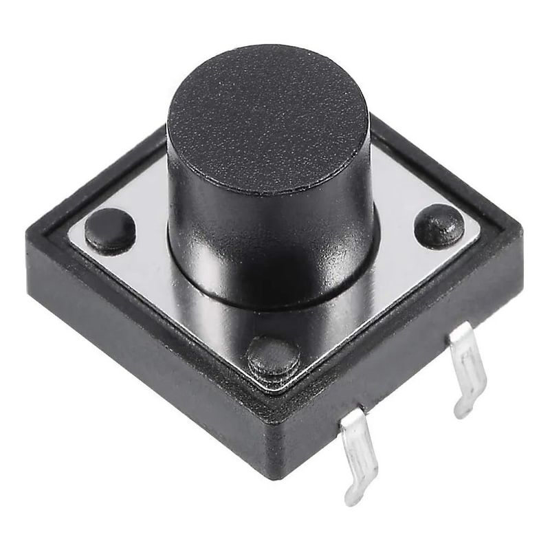 GENERICO - Pulsador 12x12x9mm Negro On Off 6a 4 Pines