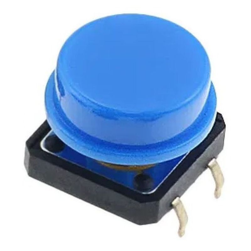 GENERICO - Pulsador 12x12x7mm On Off 6a 4 Pines Con Perilla Azul
