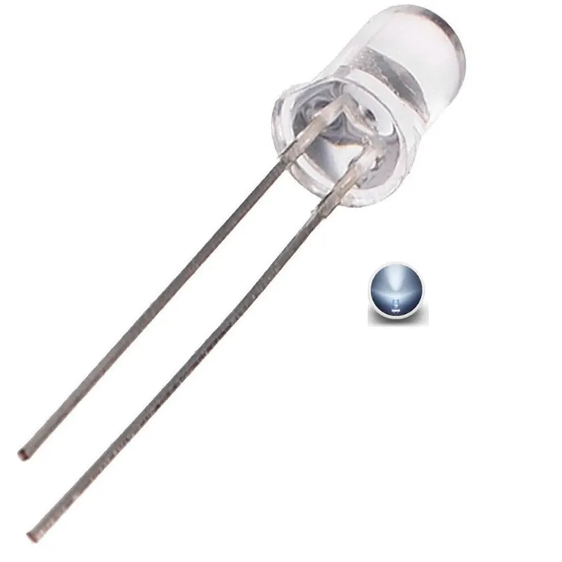 GENERICO - 20 UNIDADES LED CHORRO BLANCO 5MM PARA ARDUINO