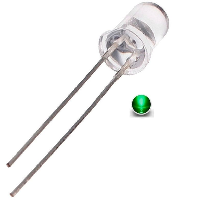 GENERICO - 20 UNIDADES LED CHORRO VERDE 5MM PARA ARDUINO